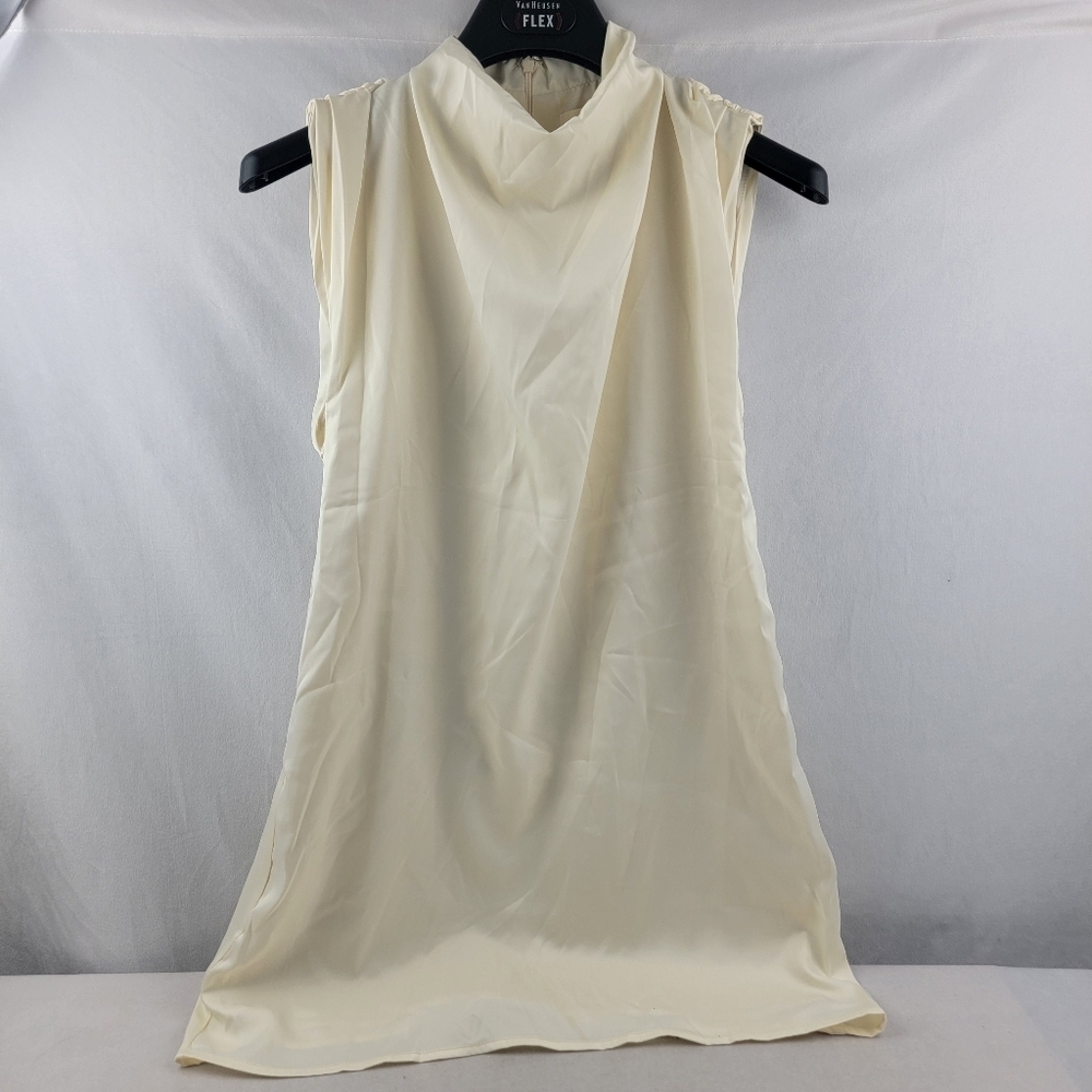 NWOT Lena high neck ruched shoulder sleeveless shift dress Size Small - Picture 3 of 6